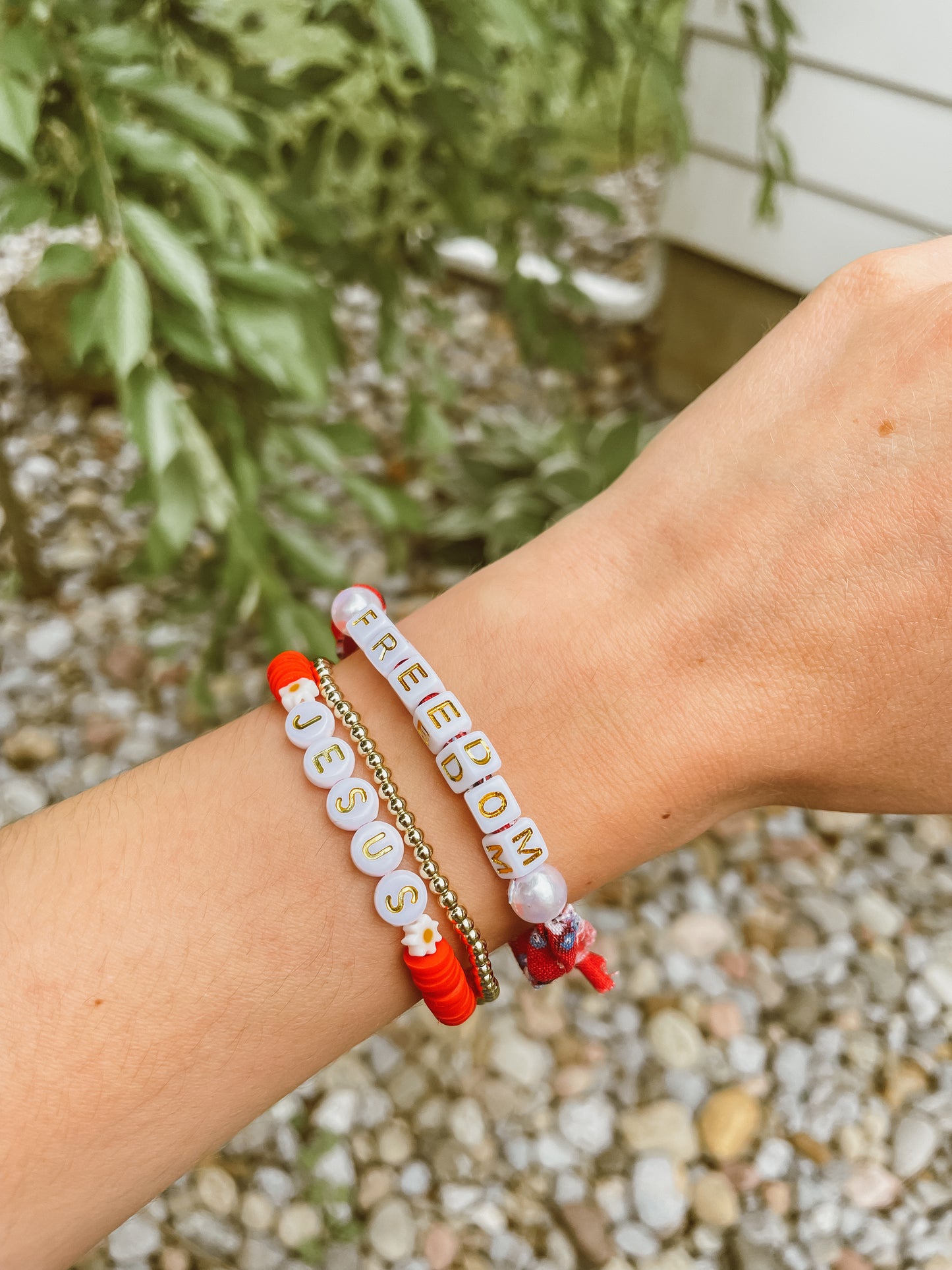 Americana beaded faith bracelets