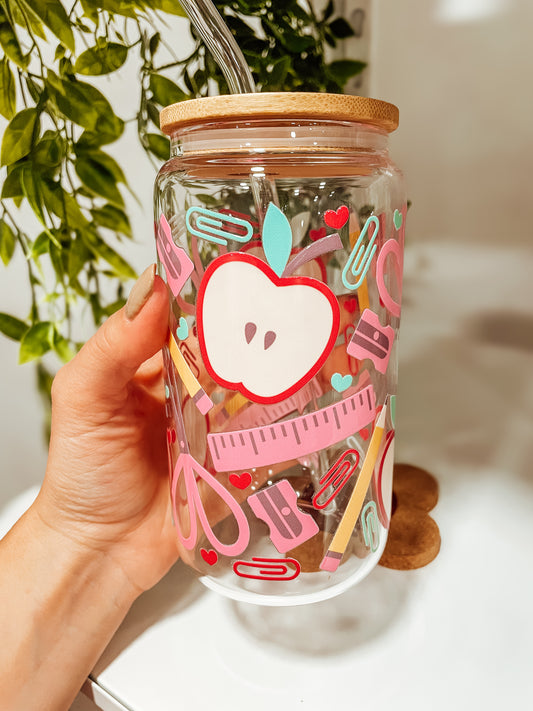 Cute Supplies - 16 oz glass tumbler