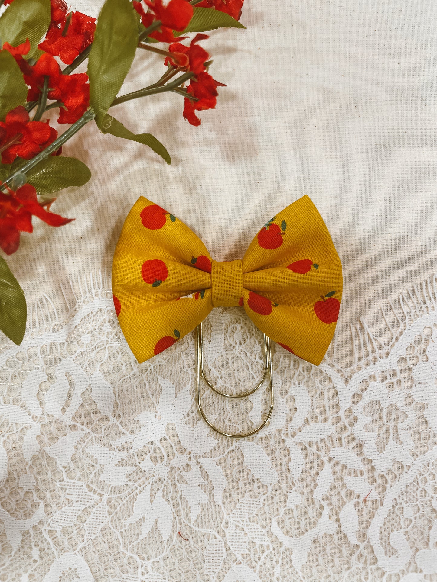 Apples to Apples - petite bow bookmark