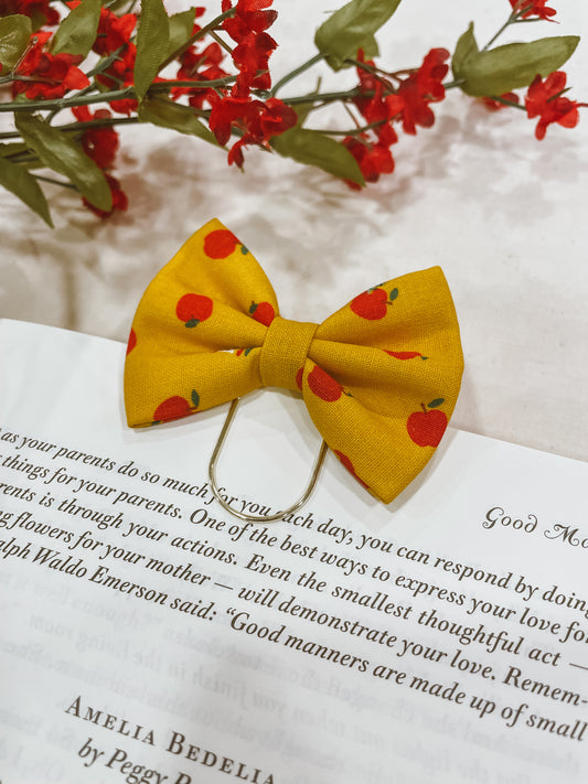Apples to Apples - petite bow bookmark