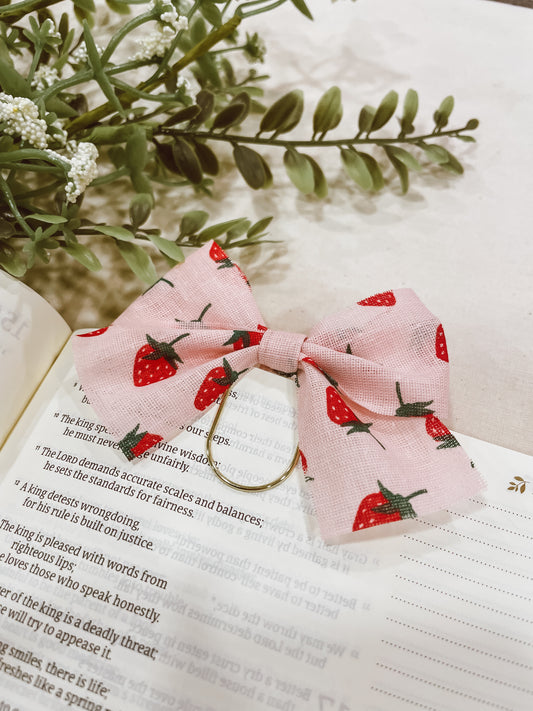 Strawberry Milkshake- bow bookmark