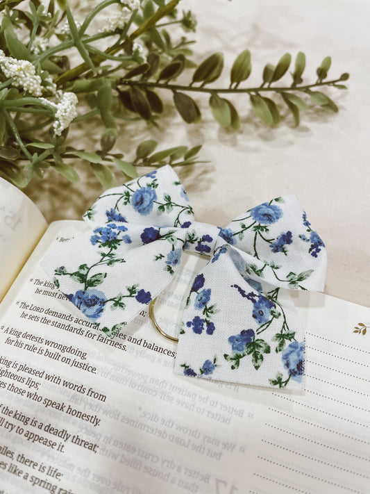 Blue Roses- bow bookmark