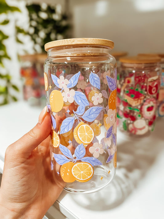Fresh Lemons- 16oz glass tumbler