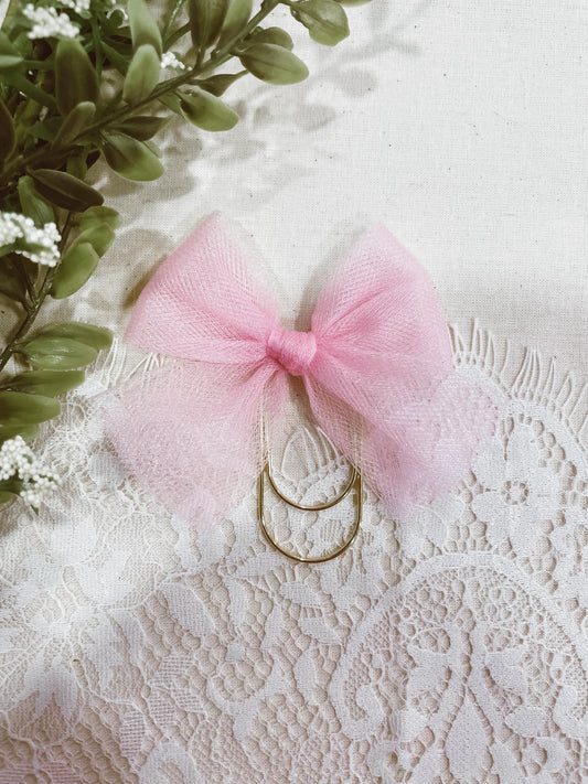 Bubble Gum Tulle - bow bookmark