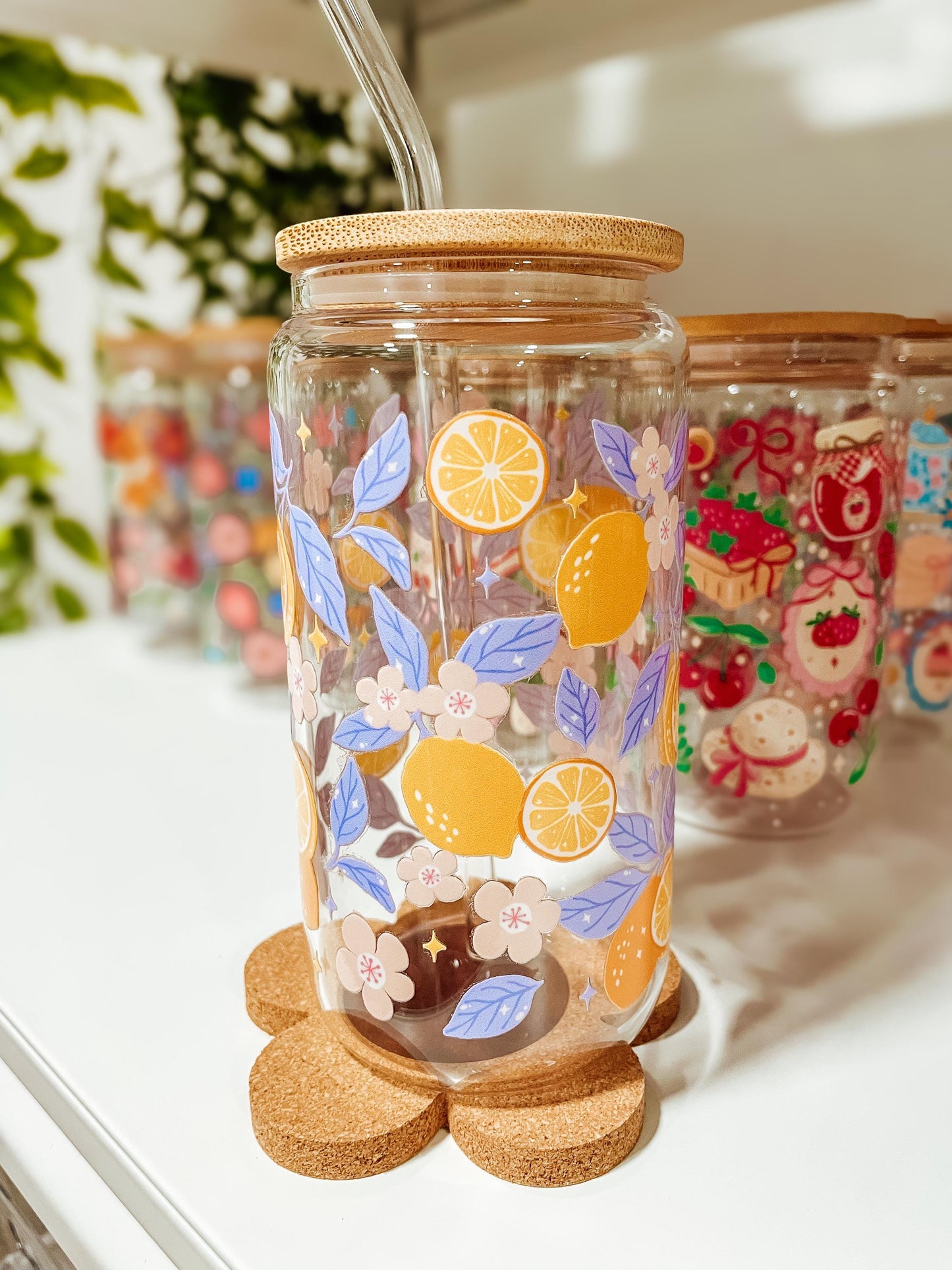 Fresh Lemons- 16oz glass tumbler