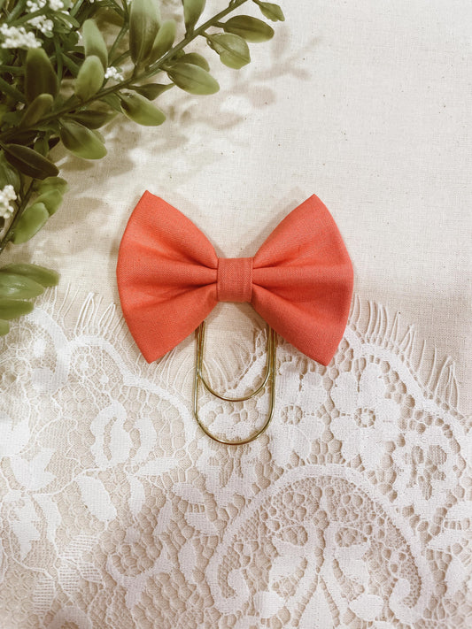 Raspberry - petite bow bookmark
