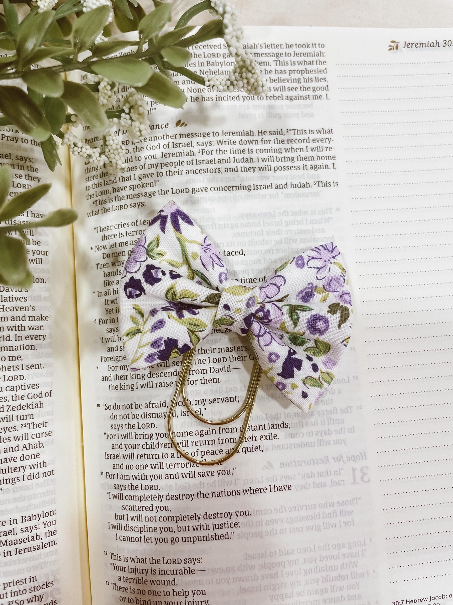 Wild Lavender- petite bow bookmark
