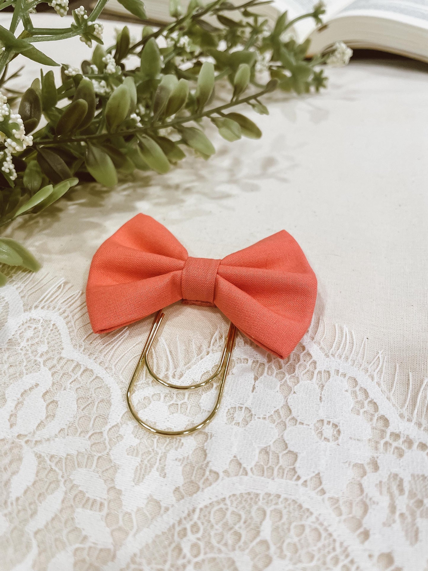 Raspberry - petite bow bookmark