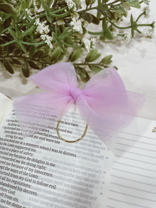 Light lavender tulle - bow bookmark