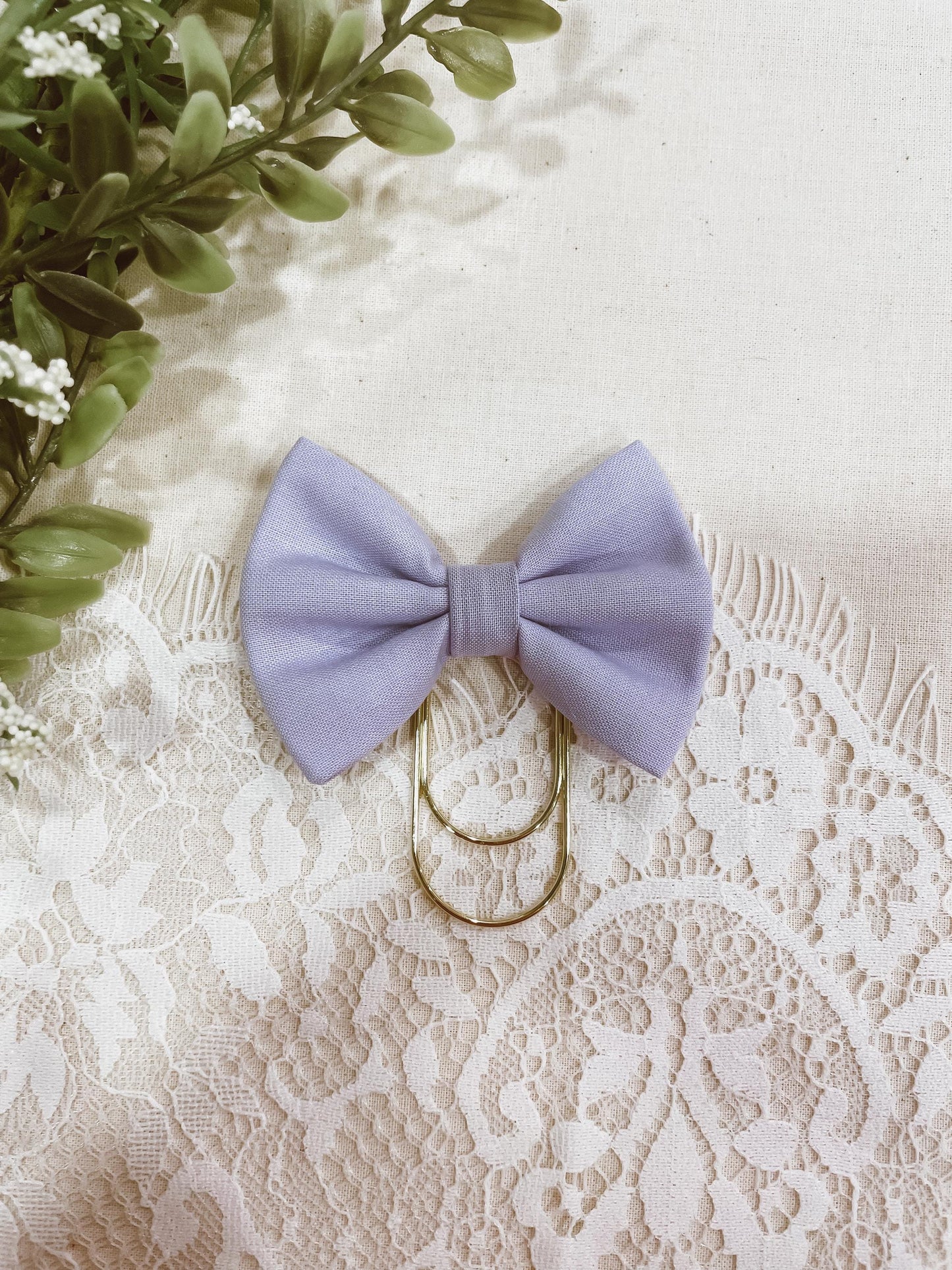 Lilac - petite bow bookmark